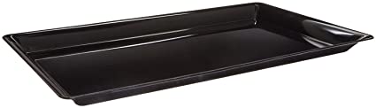 CaterLine Heavyweight Plastic Rectangle Catering Tray, 25 x 15-Inch, Black (20-Count)