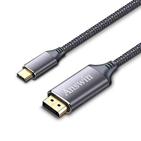 USB C to Displayport, Answin 6FT 4K@60Hz USB C/Thunderbolt 3 to Displayport Cable(USB-C to Displayport/USB C to DP Cable) Compatible for MacBook Pro, Dell XPS 13/15 and More (Not HDMI)