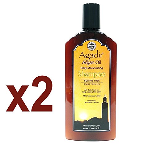 Agadir Argan Oil Daily Moisturizing Shampoo, 12.4 Ounce (Pack of 2)