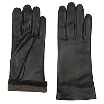 GRANDOE Women’s Sheepskin Leather Glove, Cashmere Lined, 2 Btn Length