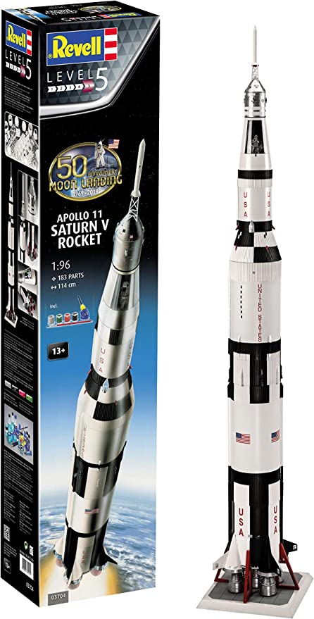 Revell 03704 Apollo 11 Saturn V Rocket Model Kit, White