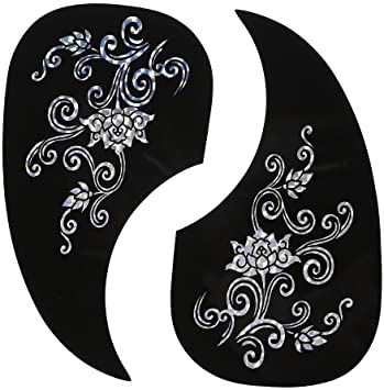 2Pcs Guitar Pickguard Sticker, Comma Shape Pick Guard for Acoustic Guitar Accessory