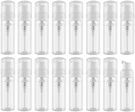 Foraineam 16 Pack 50 ml Foam Dispenser Bottle Plastic BPA Free Refillable Mini Foaming Soap Dispenser Pump Bottles