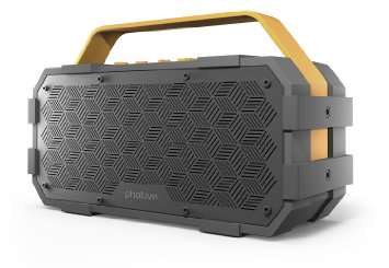 Photive M90 Portable Waterproof Bluetooth Speaker with Built In Subwoofer. 20 Watts Of Power- IPX5 Water Resistant- Rugged.