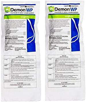 Syngenta 2 Envelopes Demon WP Insecticide/Pesticide w/Cypermethrin Controls  /- 30 Pests