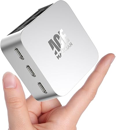 ACEMAGICIAN Mini PC Computer 11 Pro, Intel 12th Gen N95 (up to 3.4GHz) 12GB LPDDR5 256GB M.2 SSD Desktop Computers， Micro PC Support 4K UHD, Dual Gigabit Ethernet,3 HDMI,2.4G/5G WiFi, BT4.2