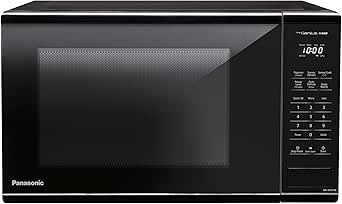 Panasonic NNSG676BC Mid Size Genius 1100 W Microwave Oven, 7 Auto Cook Menus, Child Lock, Black