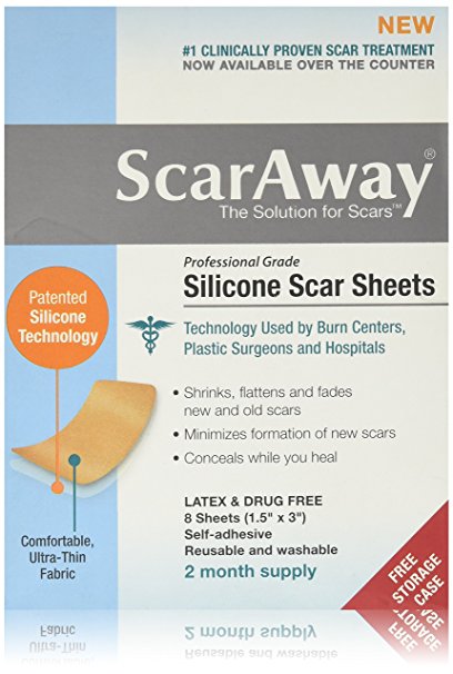 Scar Away Silicone Scar Sheets 1.5x3'' (8)