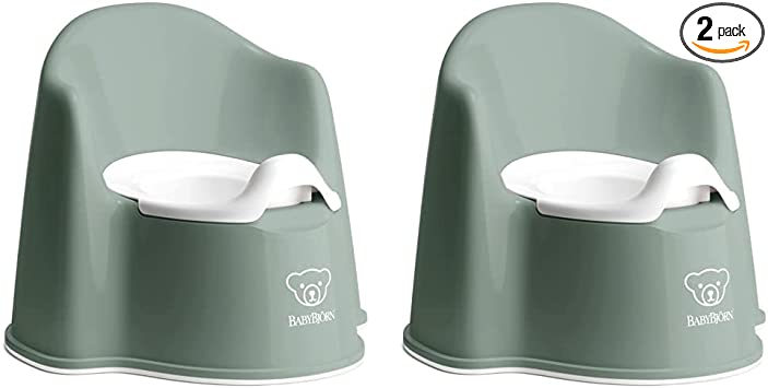 BabyBjörn Potty Chair, Deep Green/White (Pack of 2)