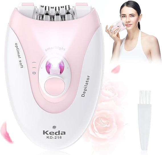 Facial Epilator for Women, Cordless Epilators for Women Facial Hair Remover with LED Light, 2 Mode Painless Mini Epilator Electrical Hair Removal Device for Face, Bikini, Leg, Arms Hair Epilator