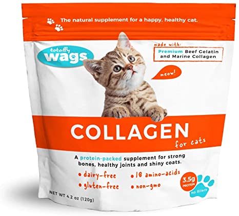 Totally Wags Collagen for Cats: Pet Superfood, All Natural Food Topper; Joint, Fur, Digestive Support