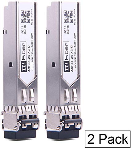 SFP Transceiver Multimode Gigabit Mini-GBIC Module 1000Base-SX Compatible for HPE ProCurve J4858C(MMF, 850nm, 550m, Dual LC,DOM), 2 Pack