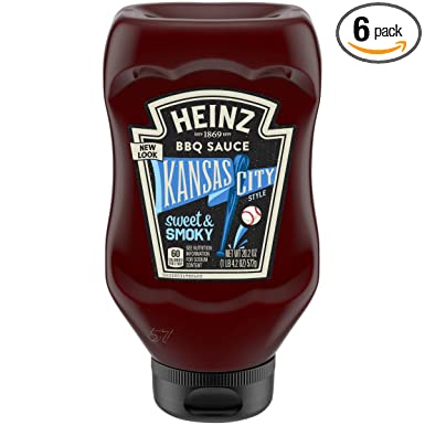 Heinz Kansas City Style Sweet & Smoky BBQ Sauce, 20.2 oz Bottles (6 Pack)