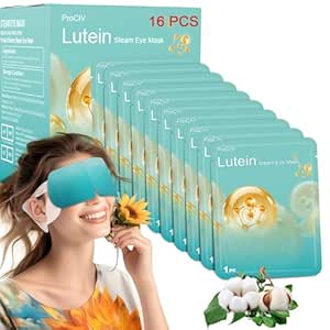 16 Packs Steam Eye Mask Lutein, Heated Eye Masks Bluebell Scent Relaxing Gifts for Women Soothing Eye Fatigue Hot Sleep Mask, Warm Eye Compress for Dry Eyes, Disposable Eye Mask for Travel Essentials