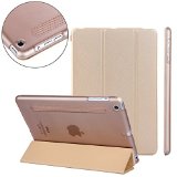 iPad Retina Mini 3 Smart Case Gold with Cooling Series And Dual Super Slim Cover with Clear Back and neat Feature Built-in Magnet for Sleep  Wake Feature for Apple iPad Mini Tablet Complete Satisfaction and Money Back Guarantee