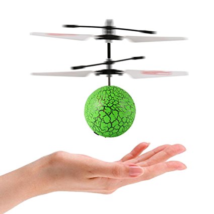 FunsLane RC Infrared Induction Flying Ball RC Helicopter Ball Toy with Shinning LED Lighting, Hand Induced Flight Ball for Teenagers Kids and Adults Colorful Flying Toy