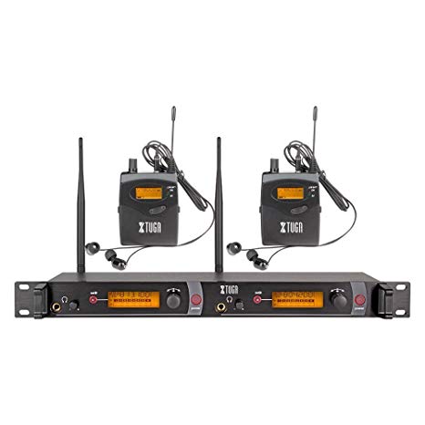 XTUGA RW2080 Rocket Audio Whole Metal wireless In Ear Monitor System 2 Channel 2 Bodypack Monitoring with in earphone wireless Type Used for stage or studio ¡­