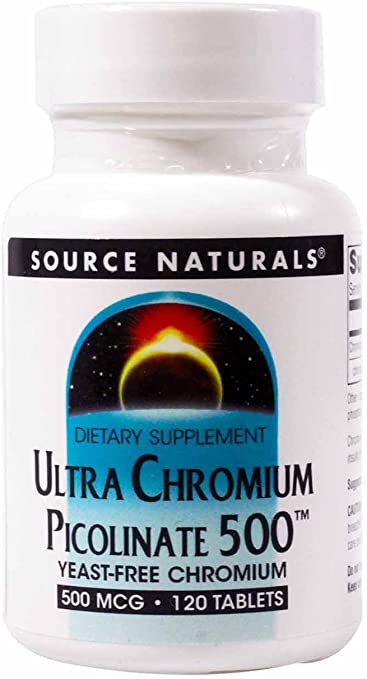 Source Naturals Ultra Chromium Picolinate 500 mcg Yeast-Free Dietary Supplement - 120 Tablets