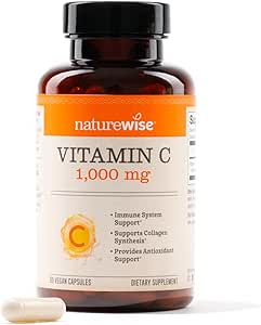 NatureWise Vitamin C 1000mg, Vitamin C Capsules - Dietary Supplement for Immune Support - Vegan, Non-GMO, Gluten Free - 60 Count[2-Month Supply]