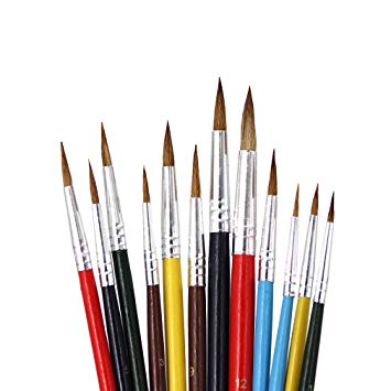 SEEFOUN 12 pcs Professional Oil Paint Brush Set, Anti-Shedding Wool Hair for Acrylic, Oil, Watercolor and Gouache, Nice Gift for Artists, Adults & Kids
