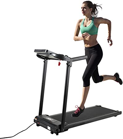 JAXPETY Electric Folding Treadmill 2.0HP Fitness Motorized Running Jogging Machine for Home/Office Use with LCD Display, 12 Preset Programs (Black)