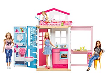 Barbie 2 Story House and Doll, Multi Color