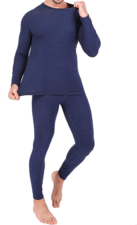 Ginasy Thermal Underwear for Men Soft Long Johns Top and Bottom Set Base Layer for Cold Weather