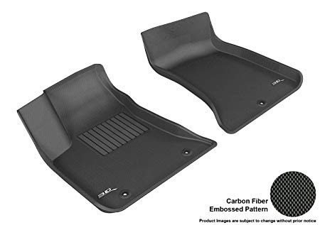 3D MAXpider Front Row Custom Fit All-Weather Floor Mat for Select Dodge Charger/Chrysler 300C Models - Kagu Rubber (Black)