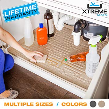 Xtreme Mats Under Sink Kitchen Cabinet Mat, Pick Your Size, 36 5/8 x 21 7/8, Beige