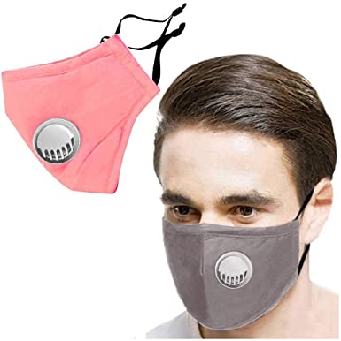 Face mask Cover with 2 PM 2.5 filter, Washable mask, Reusable. Anti dust, Cloth face mask with filter