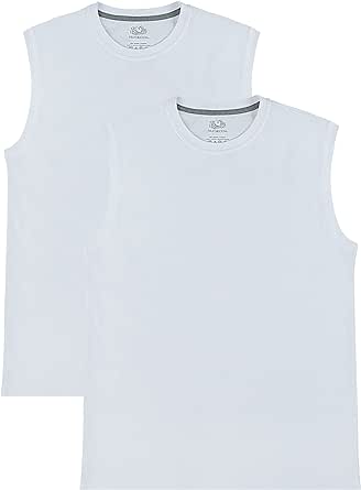 Fruit of the Loom Men's Eversoft Cotton Sleeveless T Shirts, Breathable & Moisture Wicking with Odor Control, Sizes S-4x