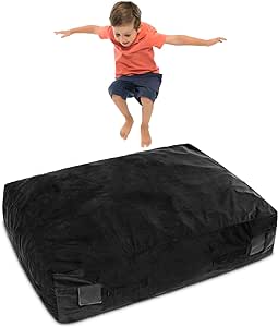 Goplus Crash Pad, 57"x57"/ 47"x35.5" Sensory Mat with Foam Blocks and Washable Velvet Cover for Kids and Adults Play, Therapy, Jump, Relax