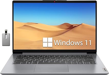 Lenovo IdeaPad 1 14'' HD Lightweight Laptop, Intel Celeron N4020 Processor, 4GB RAM, 128GB SSD, Intel UHD Graphics, Wi-Fi 6, Bluetooth, Windows 11, Gray, 128GB Hotface USB Card