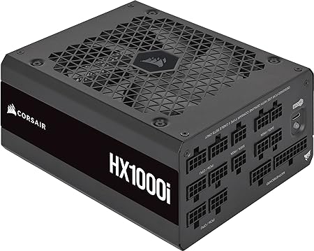 Corsair HX1000i Fully Modular Ultra-Low Noise ATX Power Supply - ATX 3.0 & PCIe 5.0 Compliant - Fluid Dynamic Bearing Fan - CORSAIR iCUE Software Compatible - 80 Plus Platinum Efficiency - Black