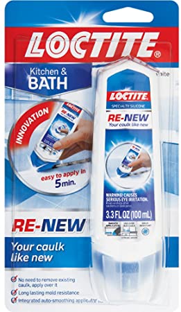 Loctite RE-NEW Specialty Silicone Sealant, White, 3.3-Fluid Ounce Squeeze Tube, 12 Pack (2175704-12)