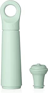 Vacu Vin Wine Saver Loop - Designed and Made in the Netherlands - Vacuum Wine Stopper Keeps Your Wine Fresh for up to 10 Days - Reusable, Made with 98% Recycled Material - 1 Pump, 1 Stopper, Jade