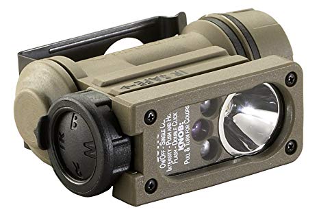 Streamlight 14510 Sidewinder Compact II Military Model Flashlight with 4 LEDs, CR123A Battery and Helmet Mount, Coyote