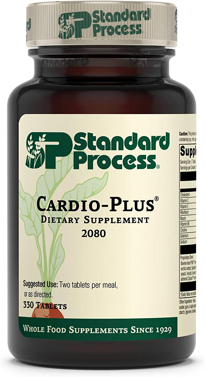 Standard Process Cardio-Plus - Supports Heart Health and Blood Flow with Antioxidant Activity from Vitamin C, Vitamin E, Riboflavin, Niacin, Vitamin B6, Choline, Selenium, and More - 330 Tablets