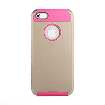 iPhone SE Case, Lumsing Hard&Soft Impact Hybrid Combo Armor Resistance Case Rubberized Silicone Cover For Apple iPhone SE 5SE 5S 5 Case