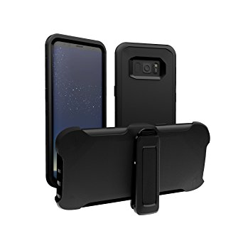 Galaxy S8 Plus Case, ToughBox [Armor Series] [ShockProof] [Black] for Samsung Galaxy S8 Plus Case [With Holster & Belt Clip] [Fits OtterBox Defender Series Belt Clip]