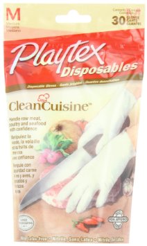 Playtex CleanCuisine Disposable Gloves, Medium, 30 Count