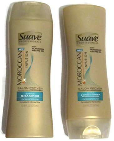 Suave Professionals Moroccan Infusion SHINE 12.6oz (373ml) - 2 Bottle Set: Shampoo and Conditioner