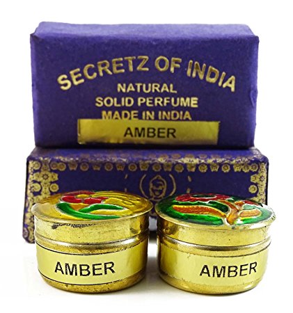 Natural Amber Fragrance Solid Perfume Body Musk Natural In Mini Brass Jar 4g