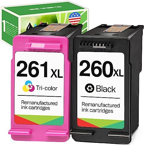 Limeink Remanufactured Ink Cartridges Replacement for Canon 260 and 261 Ink Cartridges 260XL 261 XL for Canon TS6420 Ink Cartridges for Canon TS6400 Ink Cartridges PG-260 Pixma TS5320 TS5300 2pk