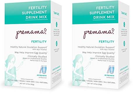 Premama Fertility Reproductive Powdered Drink Supplement, 28 Count, 2 Pack