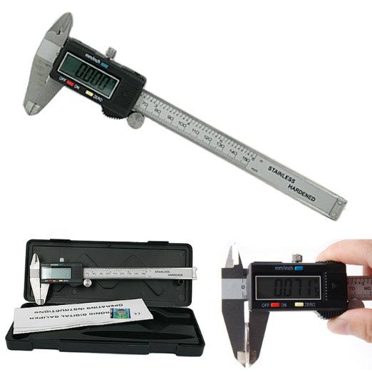 HDE 150MM/6-inch Digital Caliper with XL LCD Display Stainless Steel Slide and Instant Metric to SAE Conversion