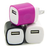 Wall Charger OKRAY 3-Pack 5V1AMP 1-Port USB Wall Home Travel Charger Plug Power Adapter For iPhone 66 plus 5S 5 4SSamsung Galaxy S6 S5 S4 S3HTC One M8 M9LG G2 G3BlackberryMotorola And MoreBlack White Rose Pink