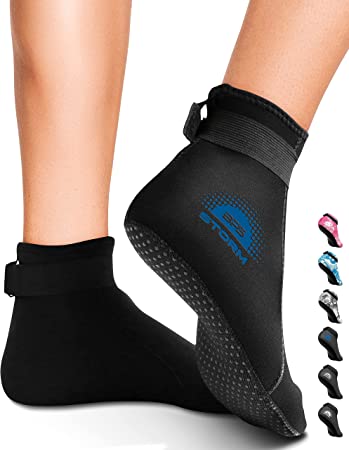 BPS Soft Skin & Storm - 3mm High Cut & Low Cut Neoprene Socks for Water Sports & Exercise (Unisex)