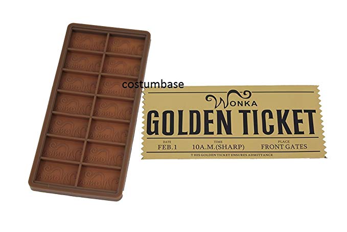 WILLY WONKA DIY MOULD   Golden TICKET Chocolate Bar Casting Mold 7.5'' x 3.5''