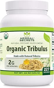 Herbal Secrets Organic Tribulus Powder Supplement | 2 G Per Serving | 16 Oz (454 G) | Non-GMO | Gluten Free | Made in USA